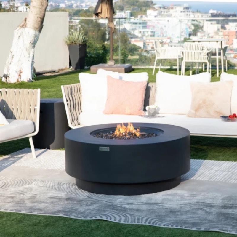 Elementi Plus Nimes Fire Table Dark Grey Concrete Outdoor