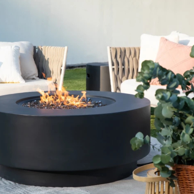 Elementi Plus Nimes Fire Table Dark Grey Concrete Outdoor