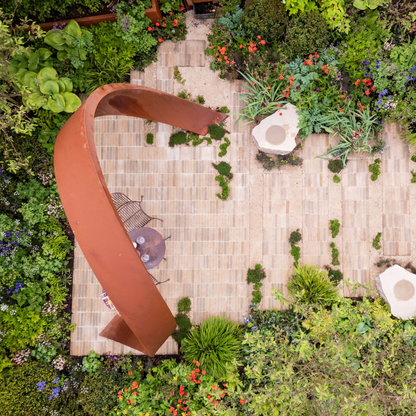 Corten Steel Helix Moongate Arch