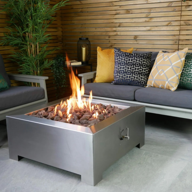 Helios – Premium Stainless Steel Square Gas Fire