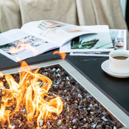 Elementi Plus, Sofia, Fire Table, Marble, Porcelain Outdoor, 60,000 BTU