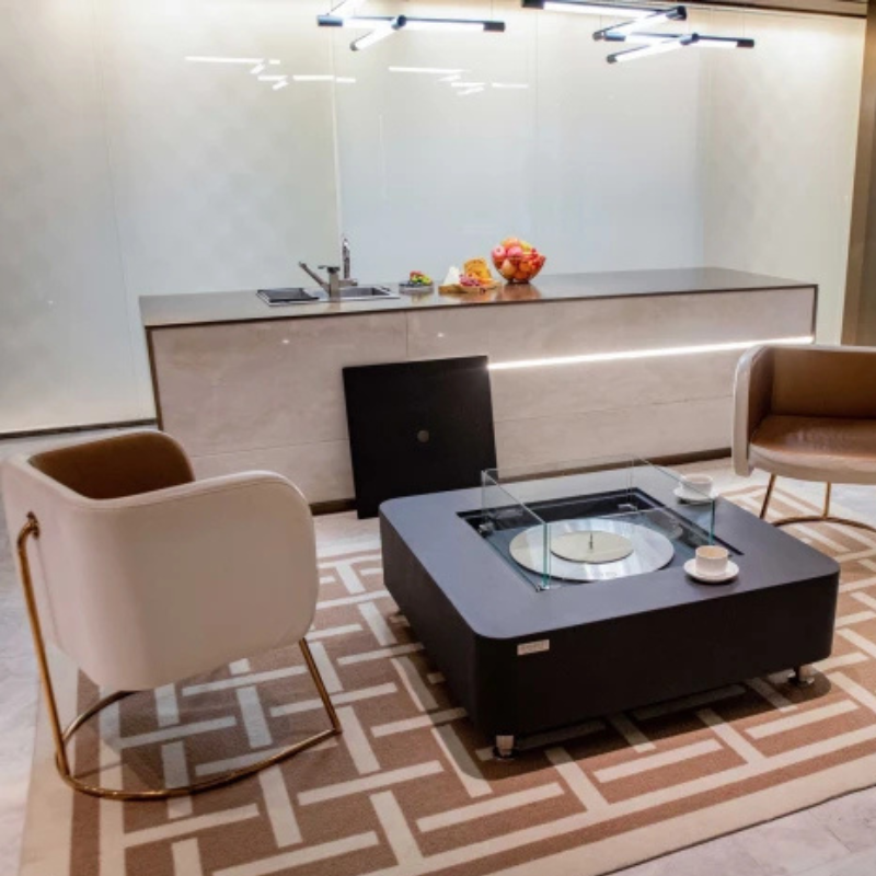 Elementi Perth Ethanol Fire Table Concrete Square Indoor Outdoor