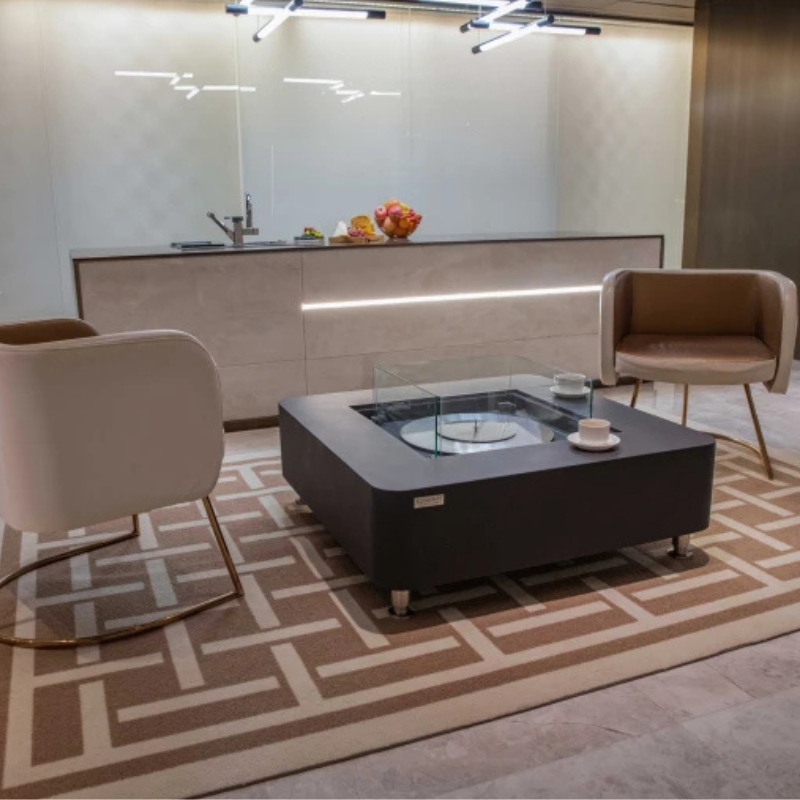 Elementi Perth Ethanol Fire Table Concrete Square Indoor Outdoor