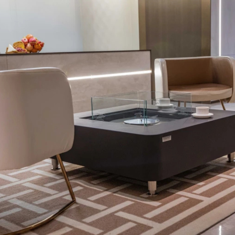 Elementi Perth Ethanol Fire Table Concrete Square Indoor Outdoor