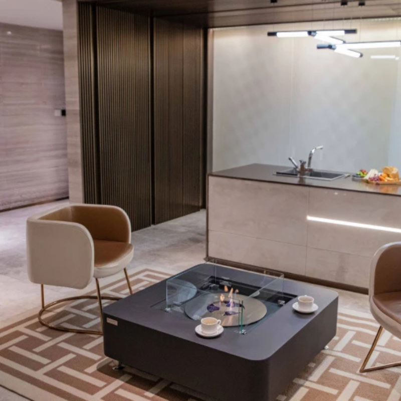 Elementi Perth Ethanol Fire Table Concrete Square Indoor Outdoor
