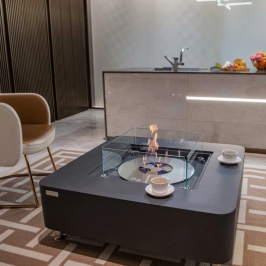 Elementi Perth Ethanol Fire Table Concrete Square Indoor Outdoor