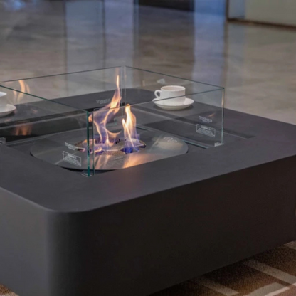 Elementi Perth Ethanol Fire Table Concrete Square Indoor Outdoor