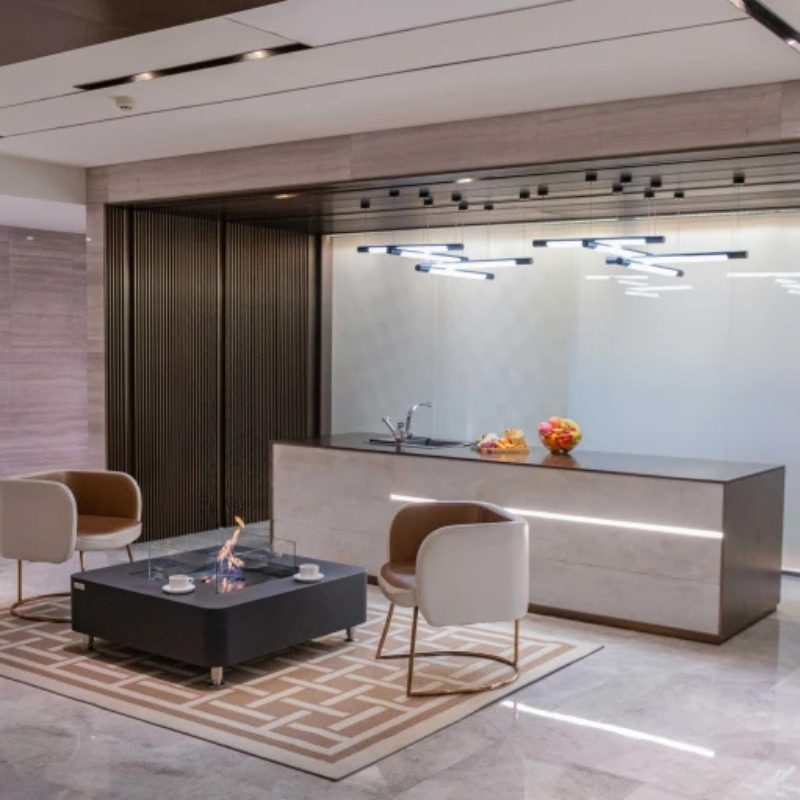 Elementi Perth Ethanol Fire Table Concrete Square Indoor Outdoor