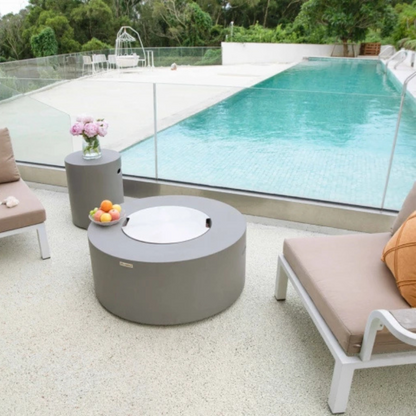 Elementi, Tramore Fire Table, Glass Fibre, Concrete Outdoor, 50,000 BTU