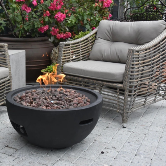 Elementi, Jefferson Fire Bowl, Glass-Fibre Reinforced Concrete Outdoor Propane, 40,000 BTUs
