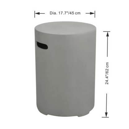Elementi Plus, Round Tank Cover, Light Grey GFRC Outdoor, 13kg Gas Storage
