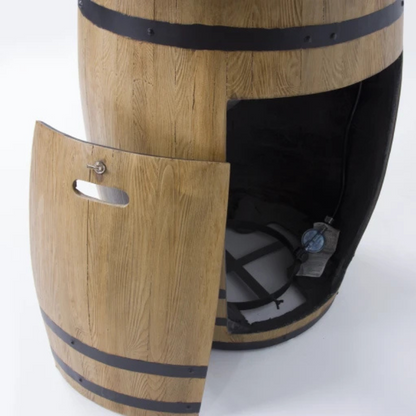 Elementi, Lafite Barrel Fire Table, Rustic Concrete Outdoor Propane, 45000 BTUs