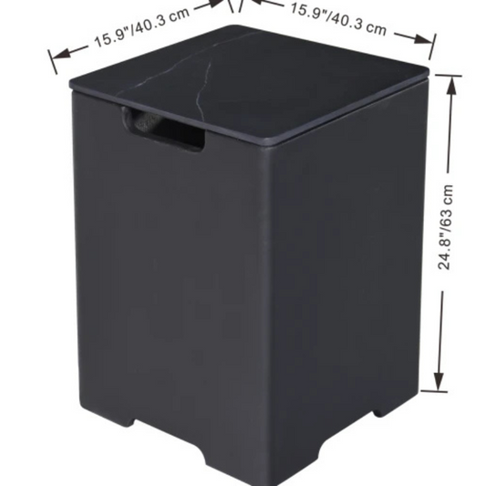 Elementi Plus, Tank Cover, Black Porcelain, GFRC Outdoor, Gas Bottle Storage