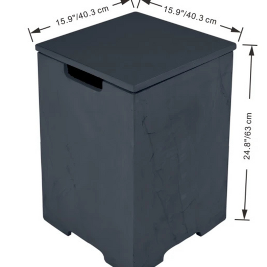 Elementi Plus, Tank Cover, Slate Black, GFRC Outdoor, Gas Bottle Storage