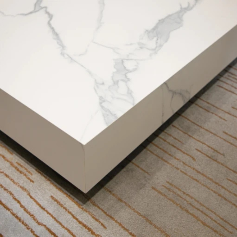 Elementi, Bianco Coffee Table, Square Large, Marble Porcelain Outdoor