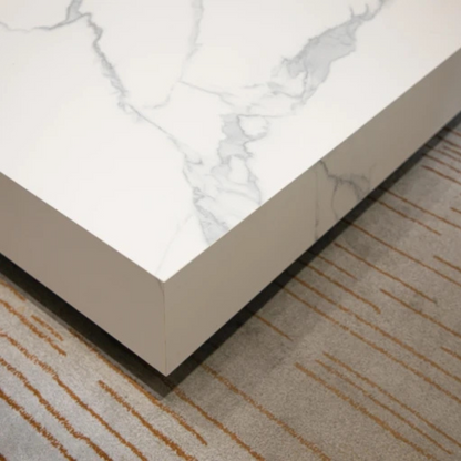 Elementi, Bianco Coffee Table, Square Large, Marble Porcelain Outdoor