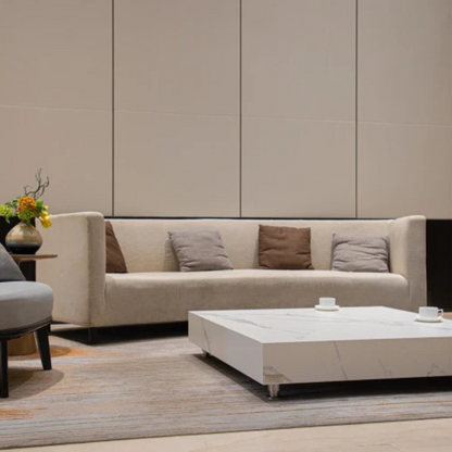 Elementi, Bianco Coffee Table, Square Large, Marble Porcelain Outdoor