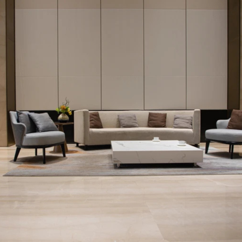 Elementi, Bianco Coffee Table, Square Large, Marble Porcelain Outdoor