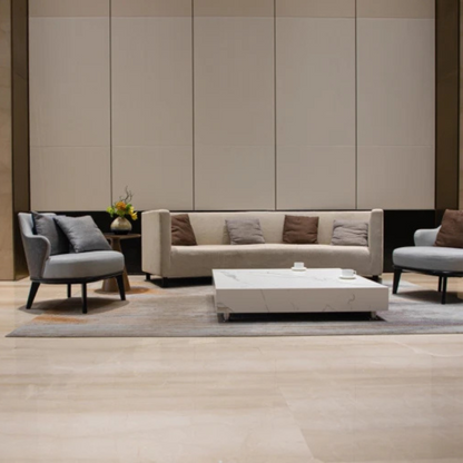 Elementi, Bianco Coffee Table, Square Large, Marble Porcelain Outdoor