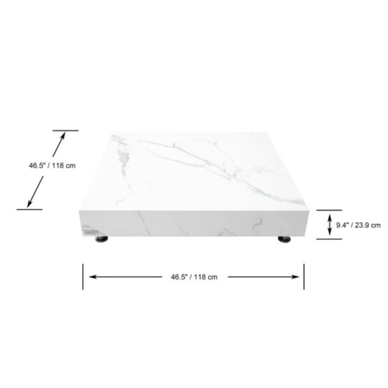 Elementi, Bianco Coffee Table, Square Large, Marble Porcelain Outdoor