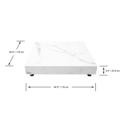 Elementi, Bianco Coffee Table, Square Large, Marble Porcelain Outdoor