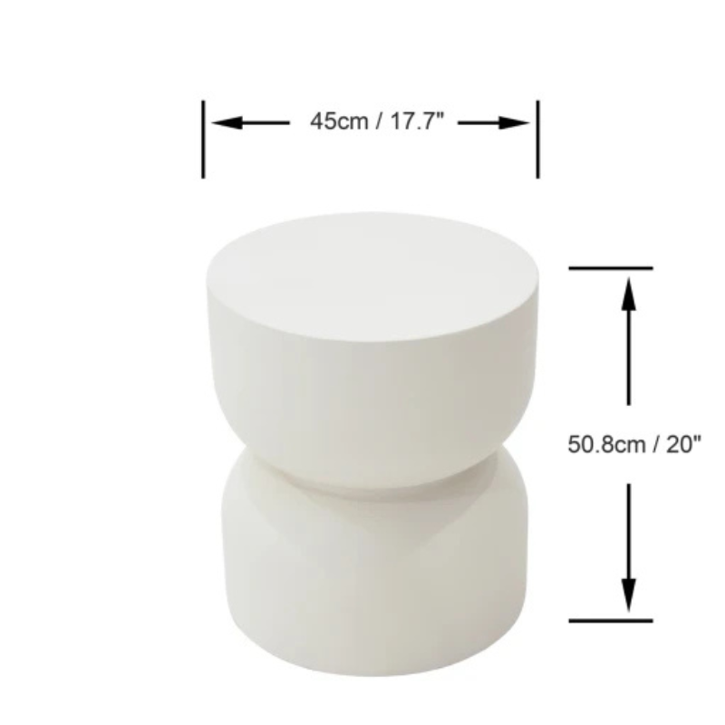 Elementi, Chronos Side Table, Cream White Outdoor