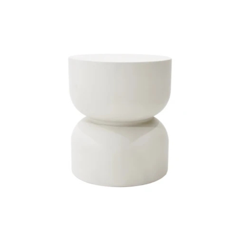 Elementi, Chronos Side Table, Cream White Outdoor