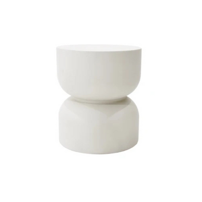Elementi, Chronos Side Table, Cream White Outdoor