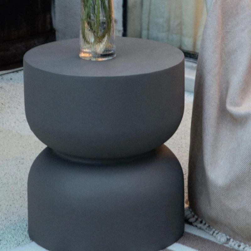 Elementi, Chronos Side Table, Slate Black Outdoor