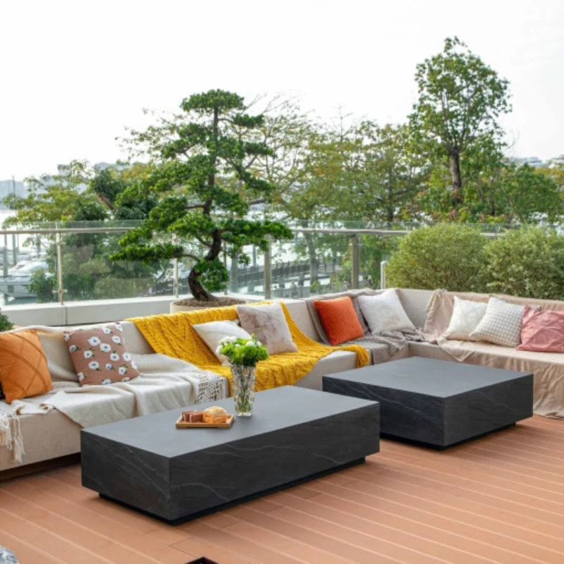 Elementi, Colorado Coffee Table, Square Large, Slate Black Outdoor