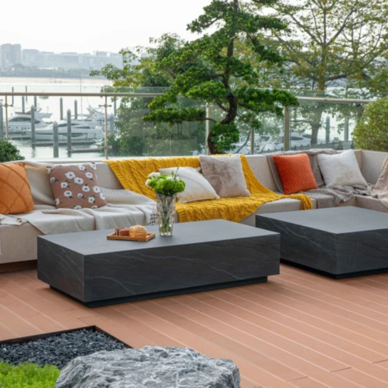Elementi, Colorado Coffee Table, Square Large, Slate Black Outdoor