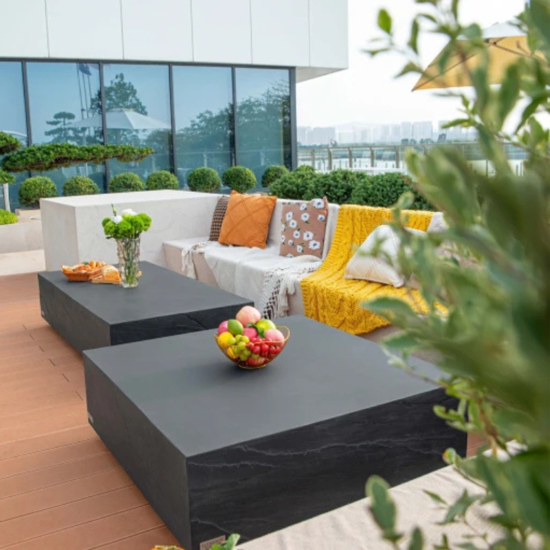 Elementi, Colorado Coffee Table, Square Large, Slate Black Outdoor