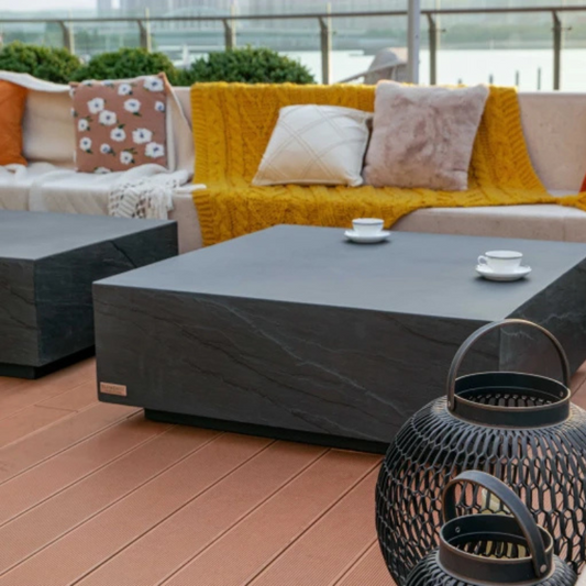 Elementi, Colorado Coffee Table, Square Large, Slate Black Outdoor