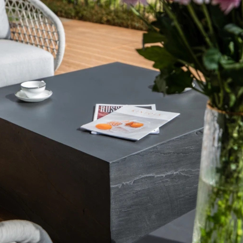 Elementi, Colorado Coffee Table, Square Medium, Slate Black Outdoor/Indoor