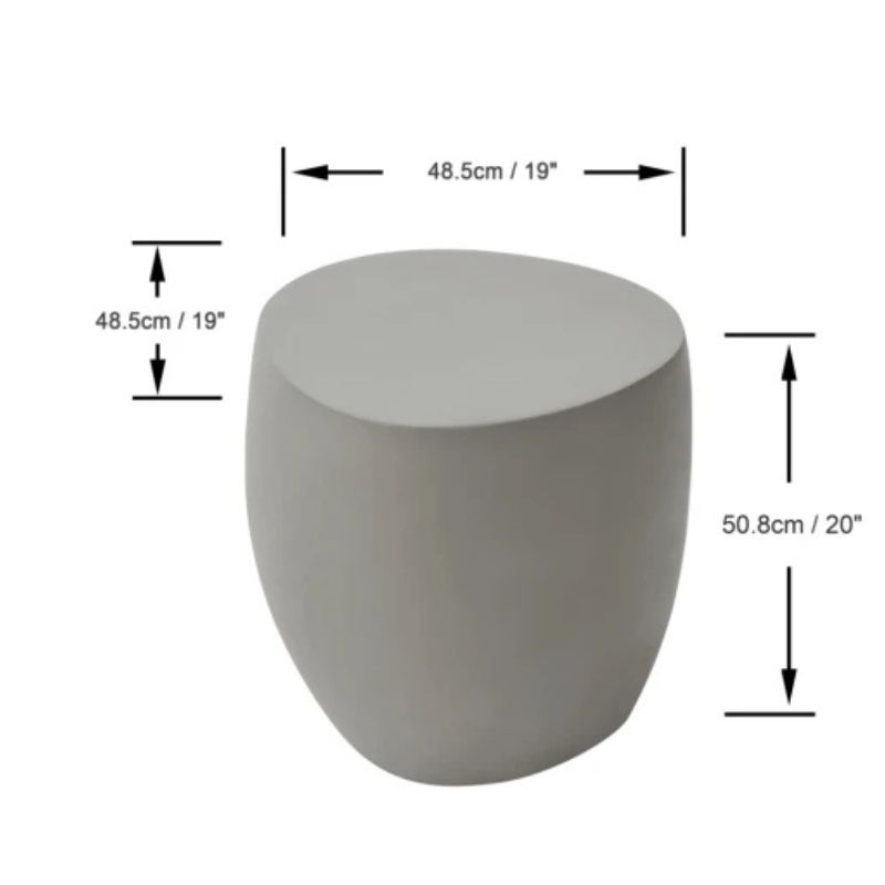 Elementi, Ikaria Cobble Side Table, Space Grey Outdoor