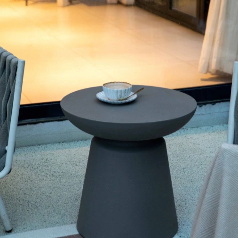 Elementi, Kylix Side Table, Slate Black Outdoor Concrete