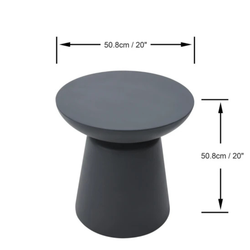 Elementi, Kylix Side Table, Slate Black Outdoor Concrete