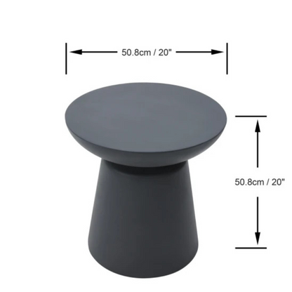 Elementi, Kylix Side Table, Slate Black Outdoor Concrete