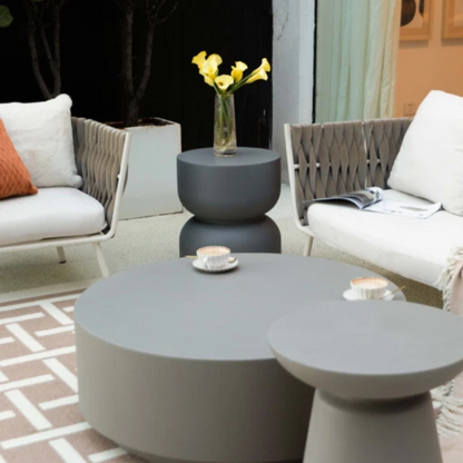 Elementi, Kylix Side Table, Space Grey Outdoor Concrete