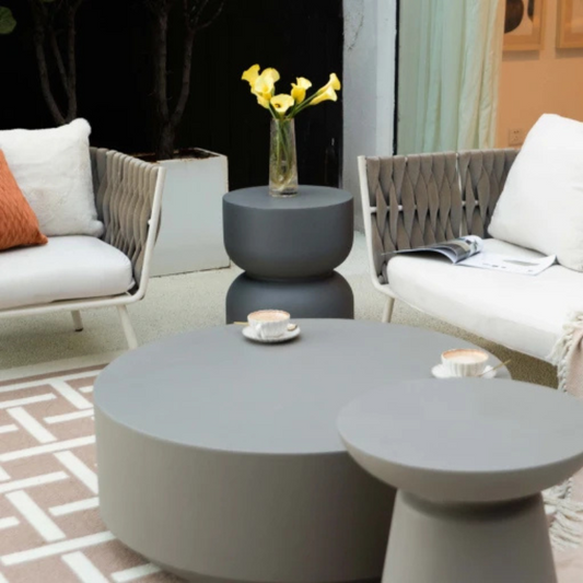 Elementi, Kylix Side Table, Space Grey Outdoor Concrete