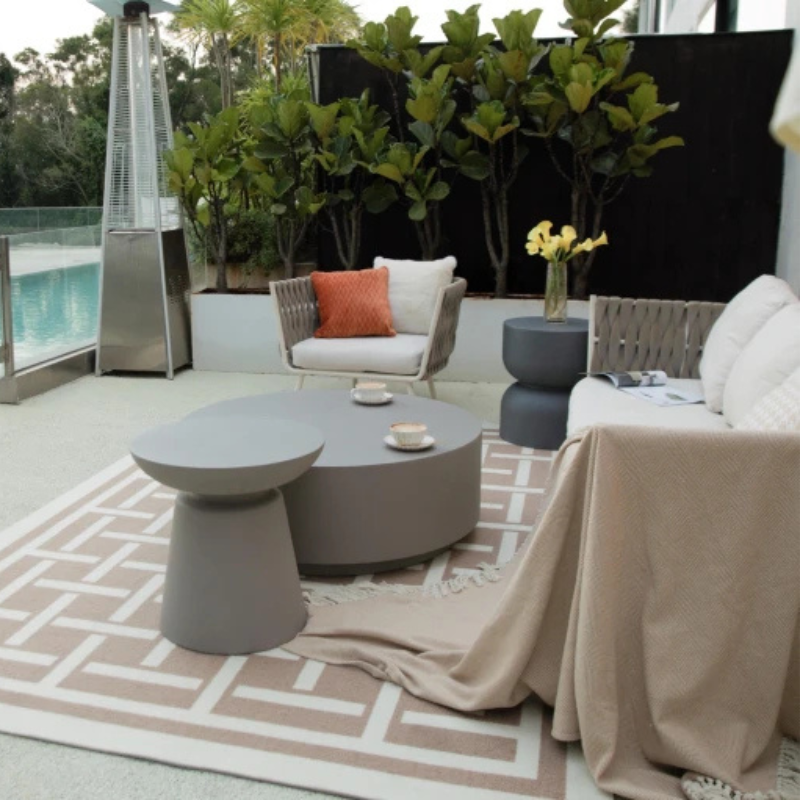 Elementi, Kylix Side Table, Space Grey Outdoor Concrete