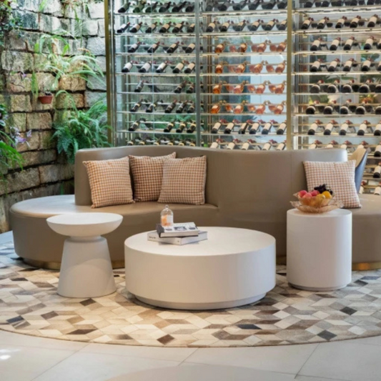 Elementi, Rome Coffee Table, Large Cream, White Indoor/Outdoor Concrete Glass Fibre