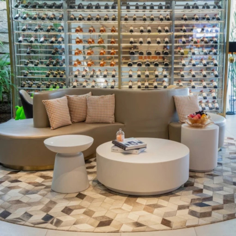 Elementi, Rome Coffee Table, Large Cream, White Indoor/Outdoor Concrete Glass Fibre