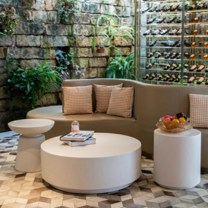 Elementi, Rome Coffee Table, Large Cream, White Indoor/Outdoor Concrete Glass Fibre