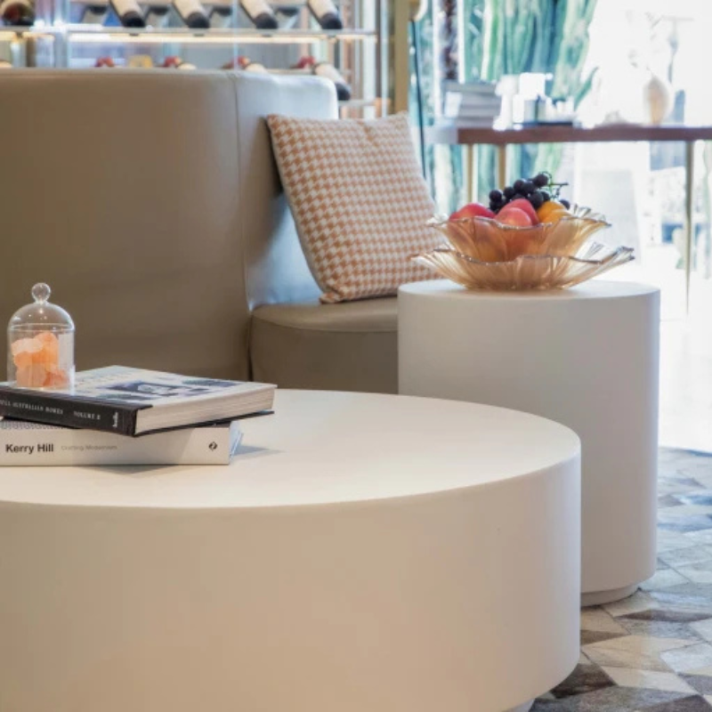 Elementi, Rome Coffee Table, Large Cream, White Indoor/Outdoor Concrete Glass Fibre
