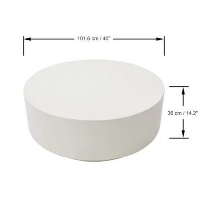 Elementi, Rome Coffee Table, Large Cream, White Indoor/Outdoor Concrete Glass Fibre