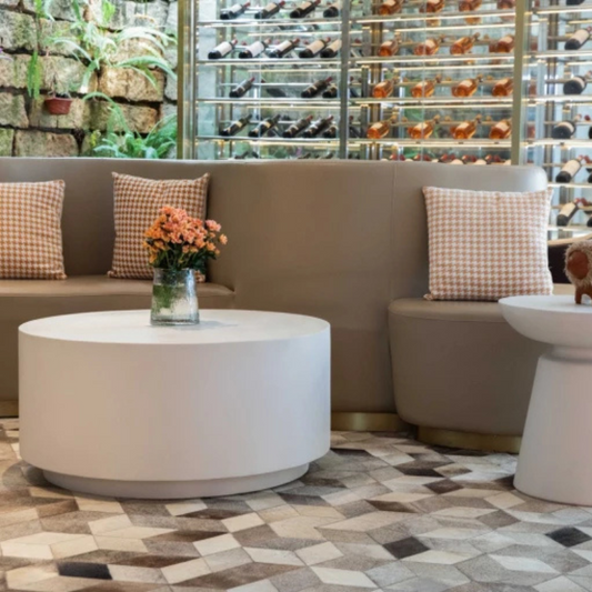 Elementi, Rome Coffee Table, Medium Cream White Outdoor Concrete