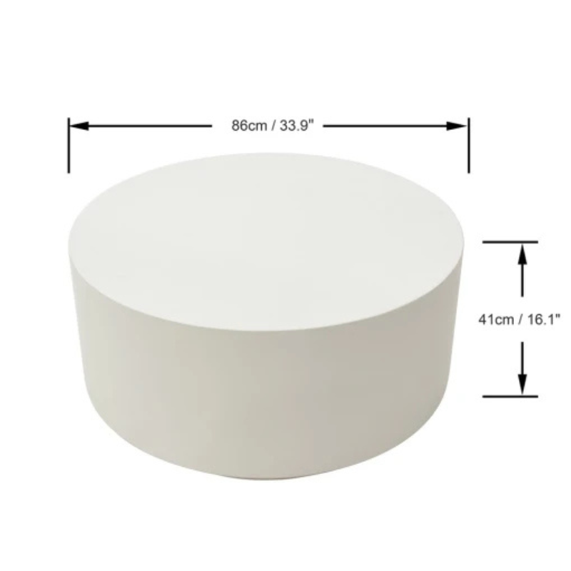 Elementi, Rome Coffee Table, Medium Cream White Outdoor Concrete