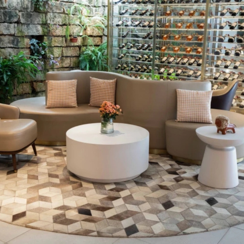 Elementi, Rome Coffee Table, Medium Cream White Outdoor Concrete