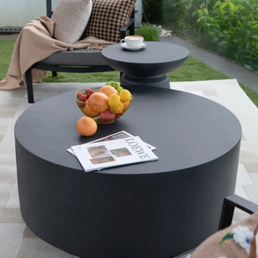 Elementi, Rome Coffee Table, Medium Slate Black, Outdoor Concrete